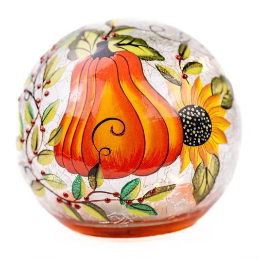 Sunflower Gourd - Crackle Glass Orb