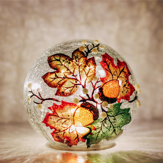 Pearl & Acorns - Crackle Glass Orb