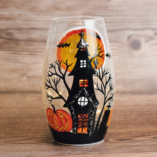 Haunted House - Crackle Glass Short Vase