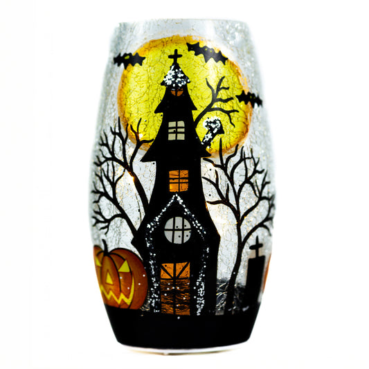 Haunted House - Crackle Glass Short Vase