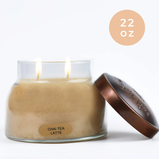 Chai Tea Latte Scented Candle - 22 oz, Double Wick, Mama Jar