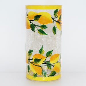 Lemon - Crackle Glass Pillar