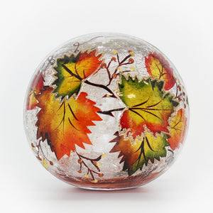 Fallen Leaves - Crackle Glass Orb