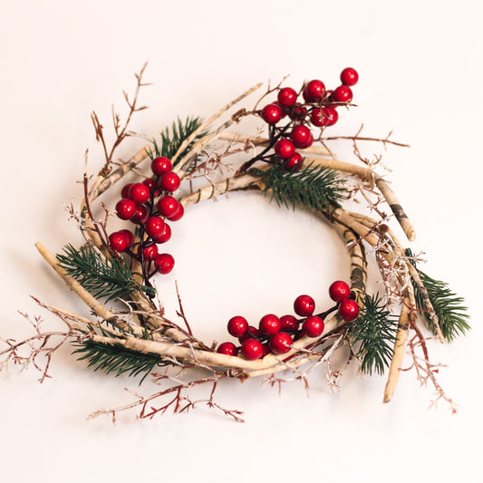 Birch Branch & Berry - Candle Ring by A Cheerful Giver