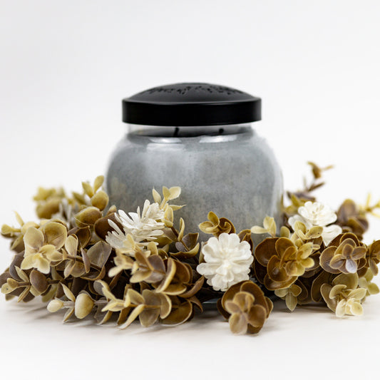 Ashen Leaves & Succulent - Candle Ring - Product Image by A Cheerful Giver