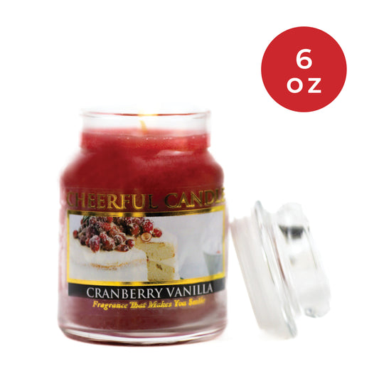 Cranberry Vanilla - 6 oz Cheerful Candle