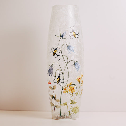 Busy Bee - Crackle Glass Vase
