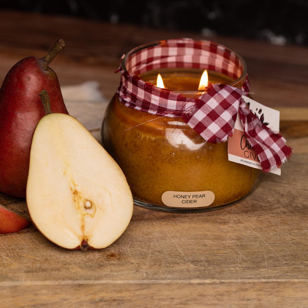 Honey Pear Cider Scented Candle - 22 oz, Double Wick, Mama Jar