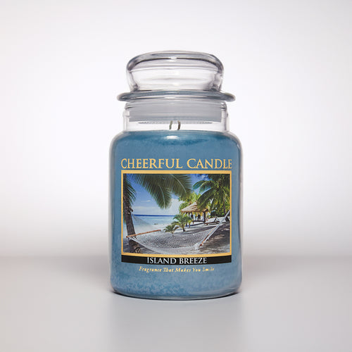 Island Breeze Scented Candle -24 oz, Double Wick, Cheerful Candle