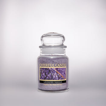 Lavender Vanilla Scented Candle - 6 oz, Single Wick, Cheerful Candle