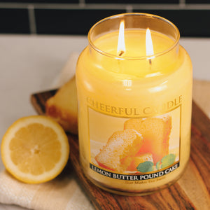 Lemon Butter Pound Cake Scented Candle -24 oz, Double Wick, Cheerful Candle