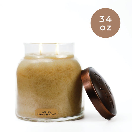 Salted Caramel Cone - 34 oz Papa Candle - Product Image by A Cheerful Giver
