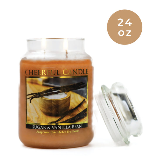 Sugar & Vanilla Bean - 24 oz Cheerful Candle