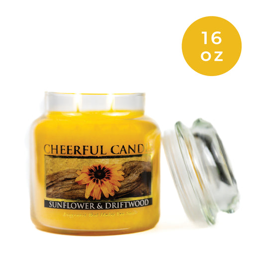 Sunflower & Driftwood - 16 oz Cheerful Candle