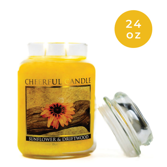 Sunflower & Driftwood - 24 oz Cheerful Candle