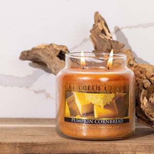 Pumpkin Cornbread Scented Candle -16 oz, Double Wick, Cheerful Candle