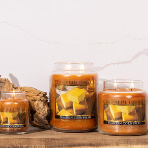 Pumpkin Cornbread Scented Candle -16 oz, Double Wick, Cheerful Candle