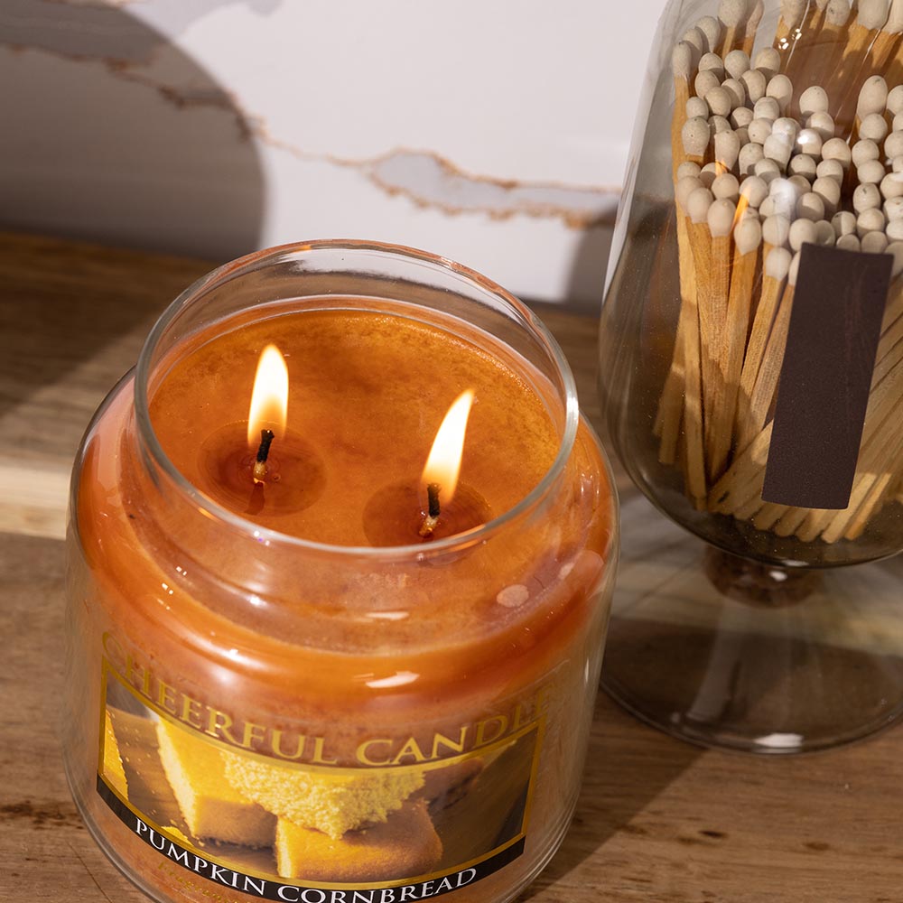 Pumpkin Cornbread Scented Candle -24 oz, Double Wick, Cheerful Candle