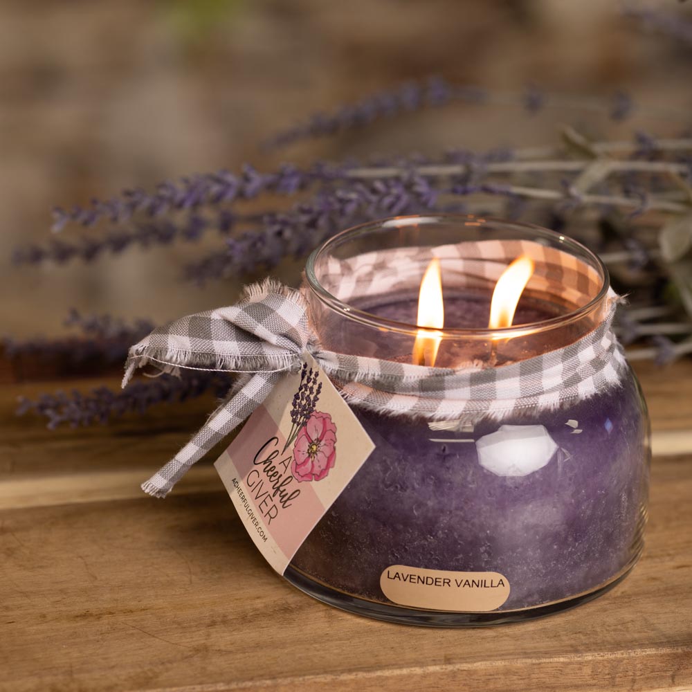 Lavender Vanilla Scented Candle - 22 oz, Double Wick, Mama Jar