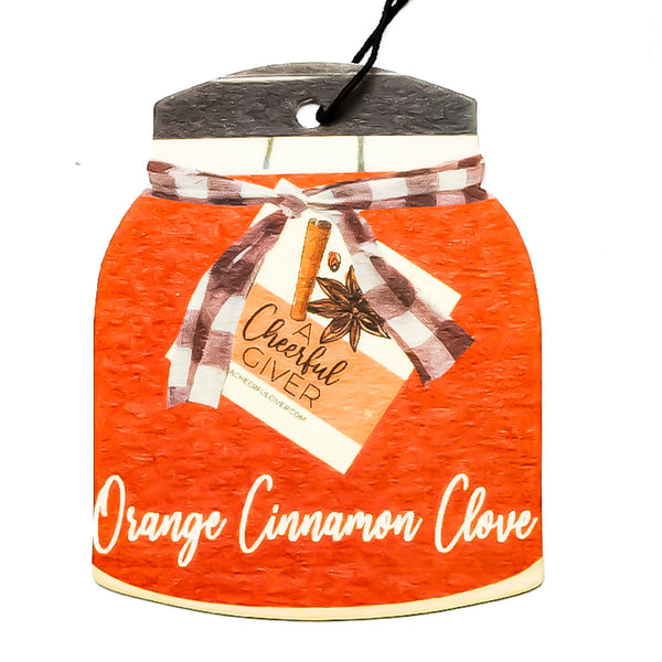 Orange Cinnamon Clove Car Air Freshener | A Cheerful Giver