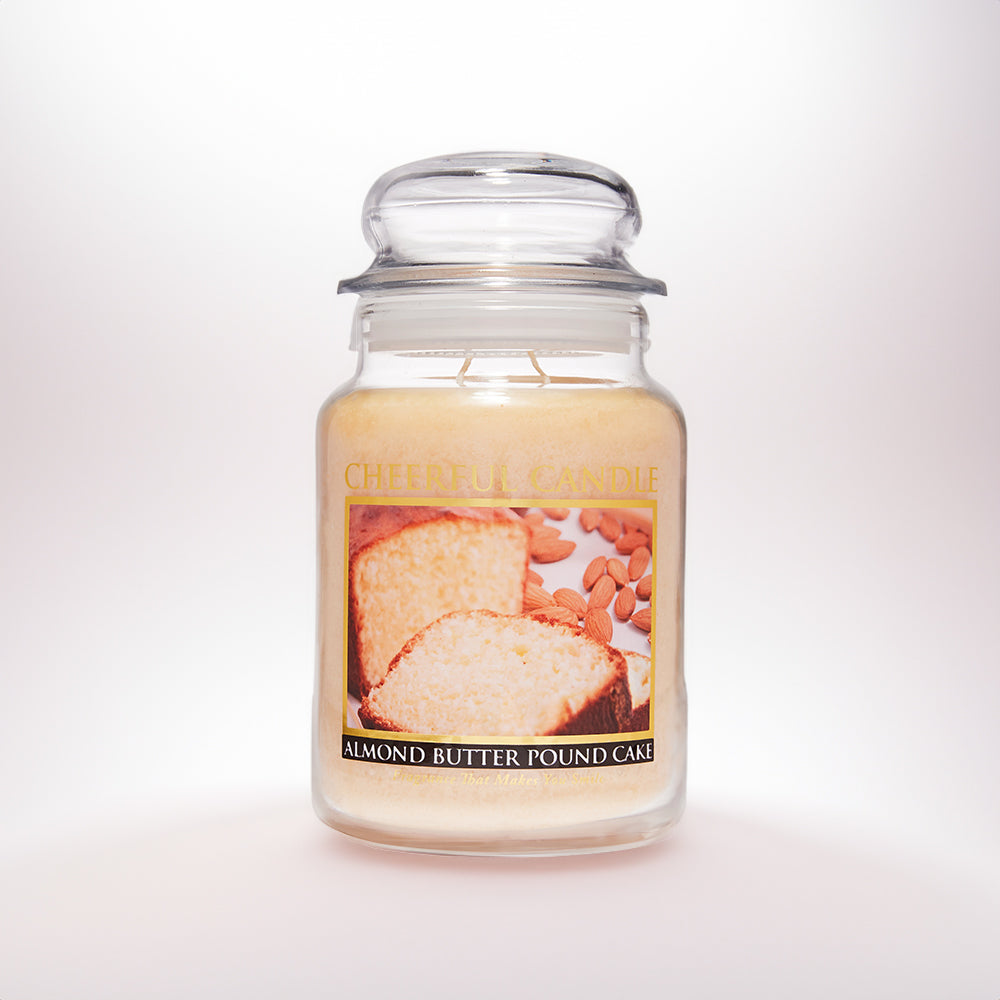 Almond Butter Pound Cake Scented Candle -24 oz, Double Wick, Cheerful Candle