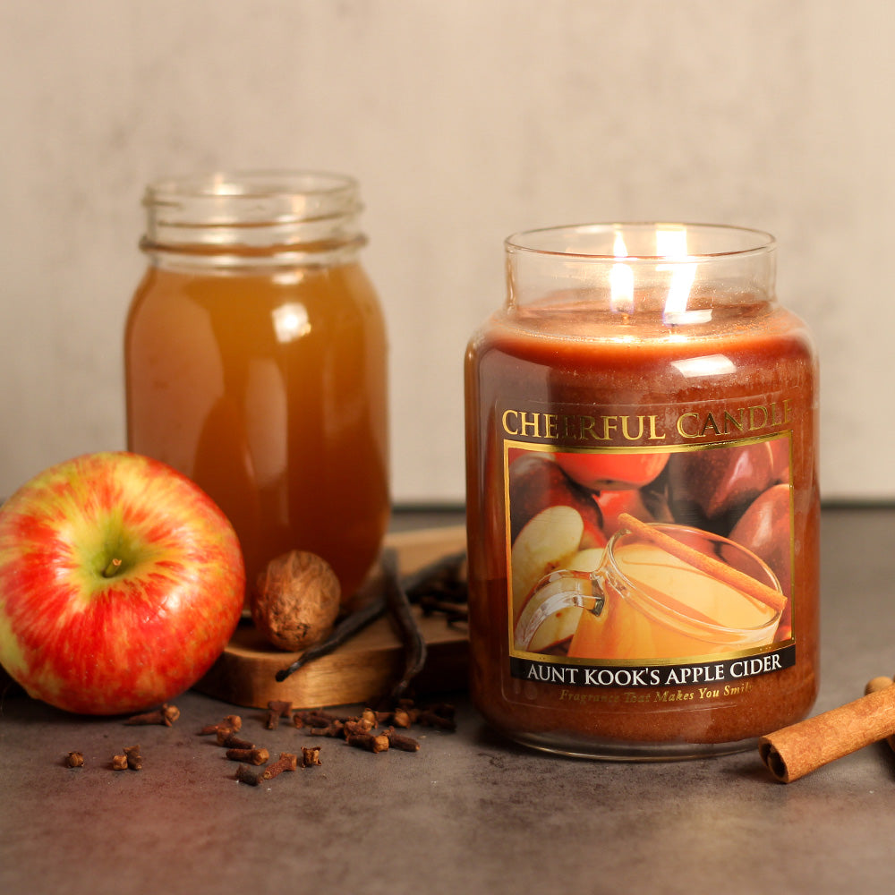 Aunt Kook's Apple Cider - 24 oz Cheerful Candle