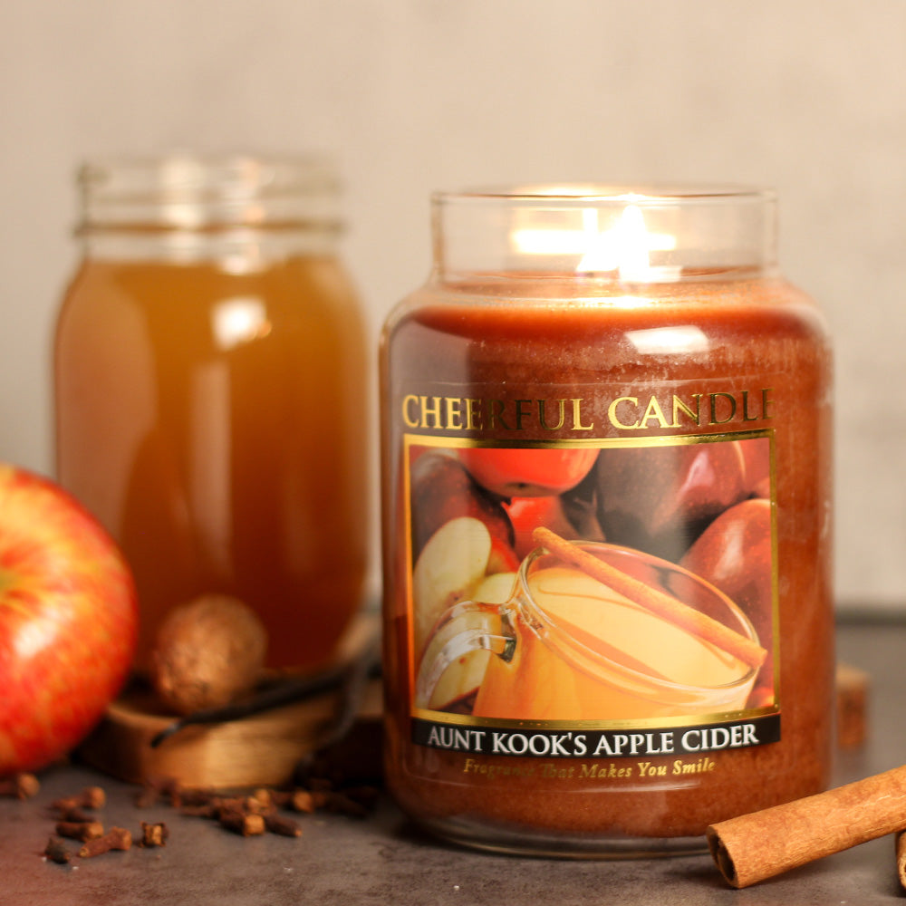 Aunt Kook's Apple Cider - 24 oz Cheerful Candle