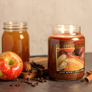 Aunt Kook's Apple Cider - 24 oz Cheerful Candle