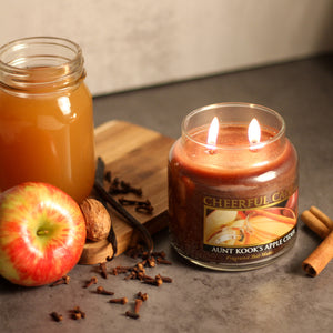 Aunt Kook's Apple Cider - 16 oz Cheerful Candle