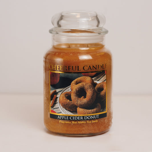 Apple Cider Donut Scented Candle -24 oz, Double Wick, Cheerful CandleApple Cider Donut Scented Candle -24 oz, Double Wick, Cheerful Candle