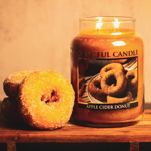 Apple Cider Donut Scented Candle -24 oz, Double Wick, Cheerful Candle