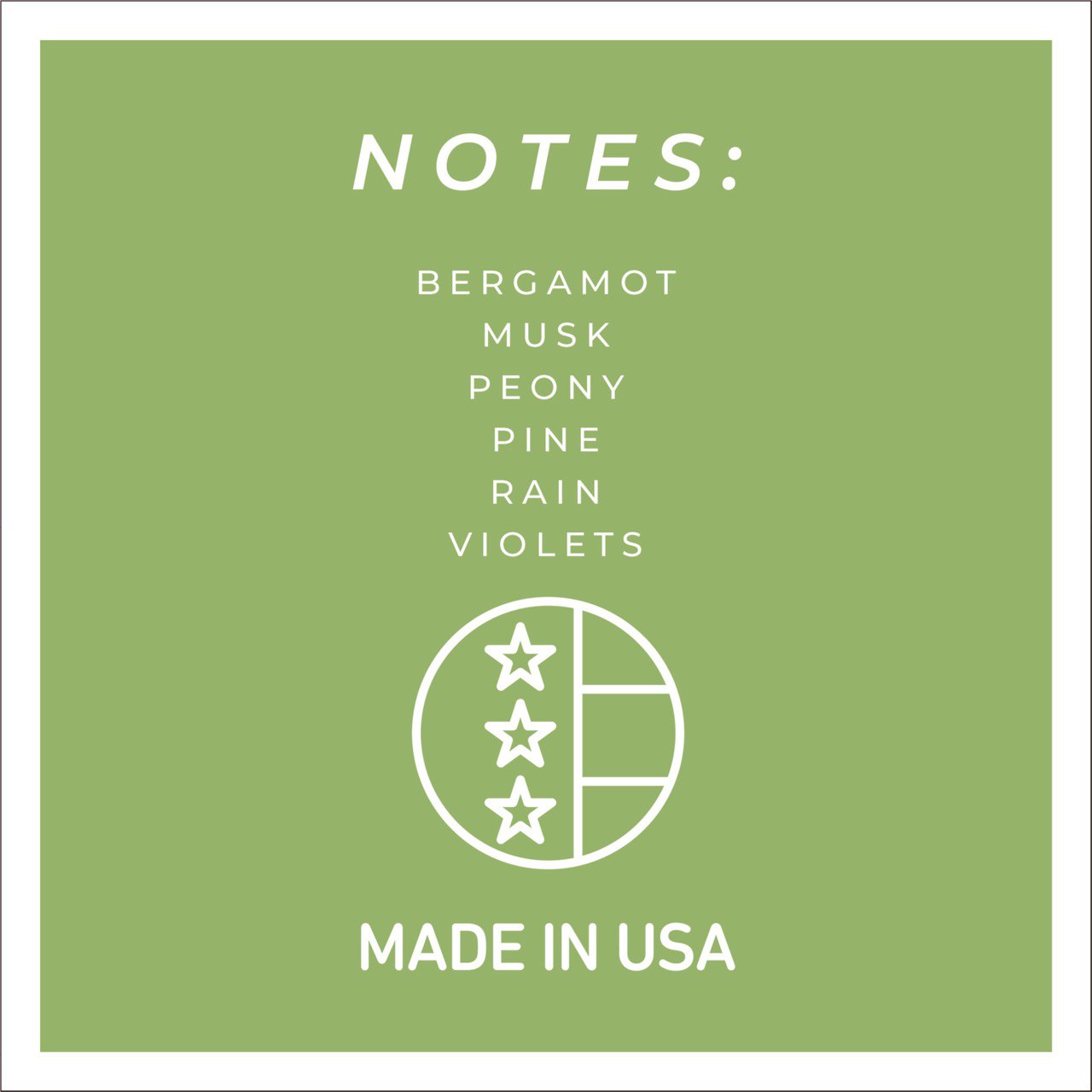 After The Rain Scent Notes - Bergamot, Musk, Peony, Pine, Rain, Violets - Made in USA - A Cheerful Giver