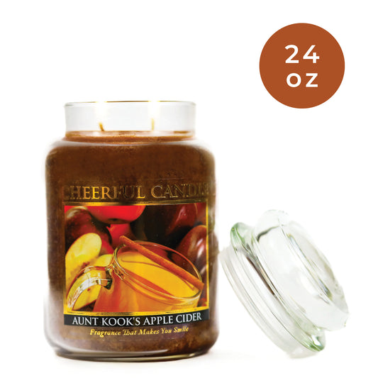 Aunt Kook's Apple Cider - 24 oz Cheerful Candle