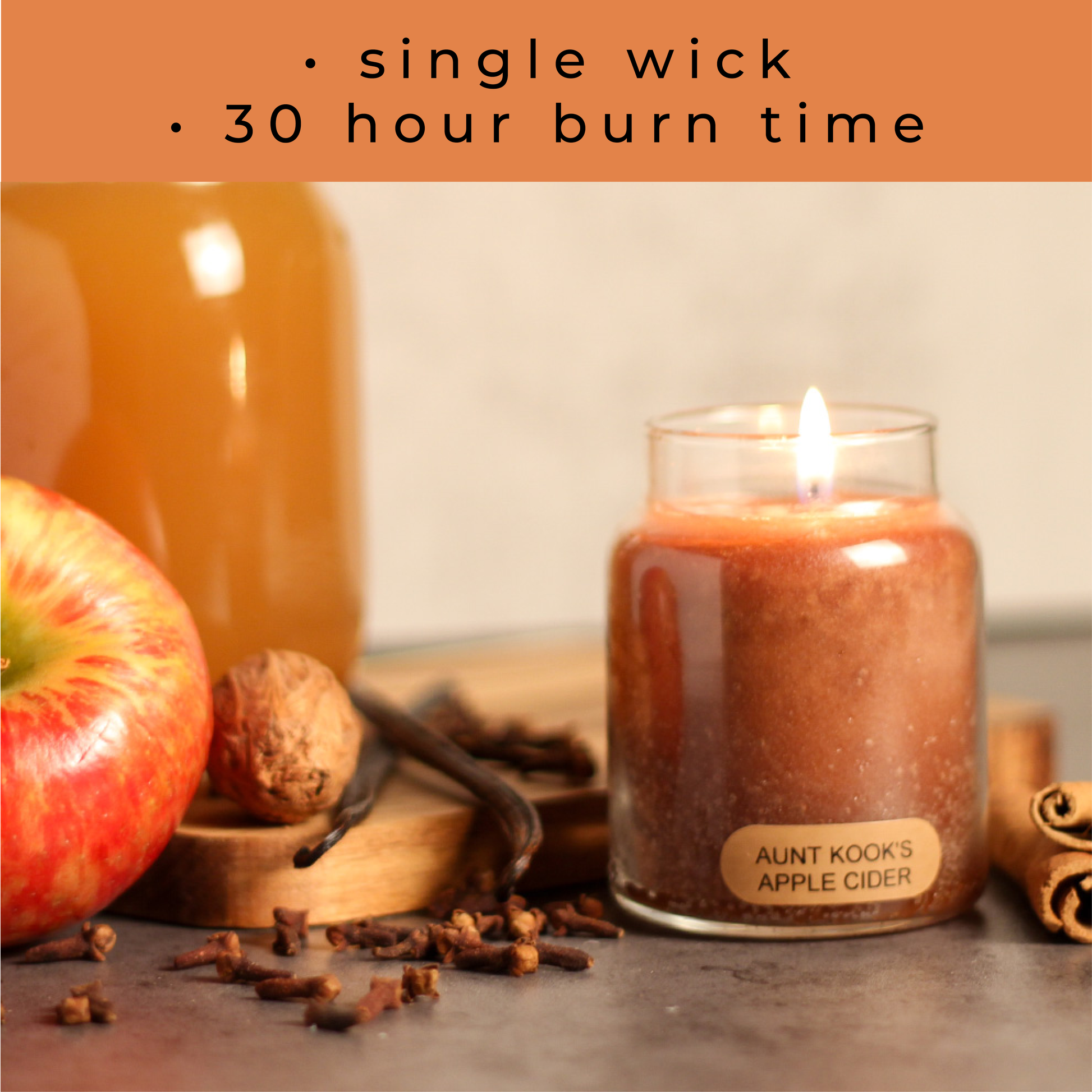 Aunt Kook's Apple Cider - 6 oz Baby Candle