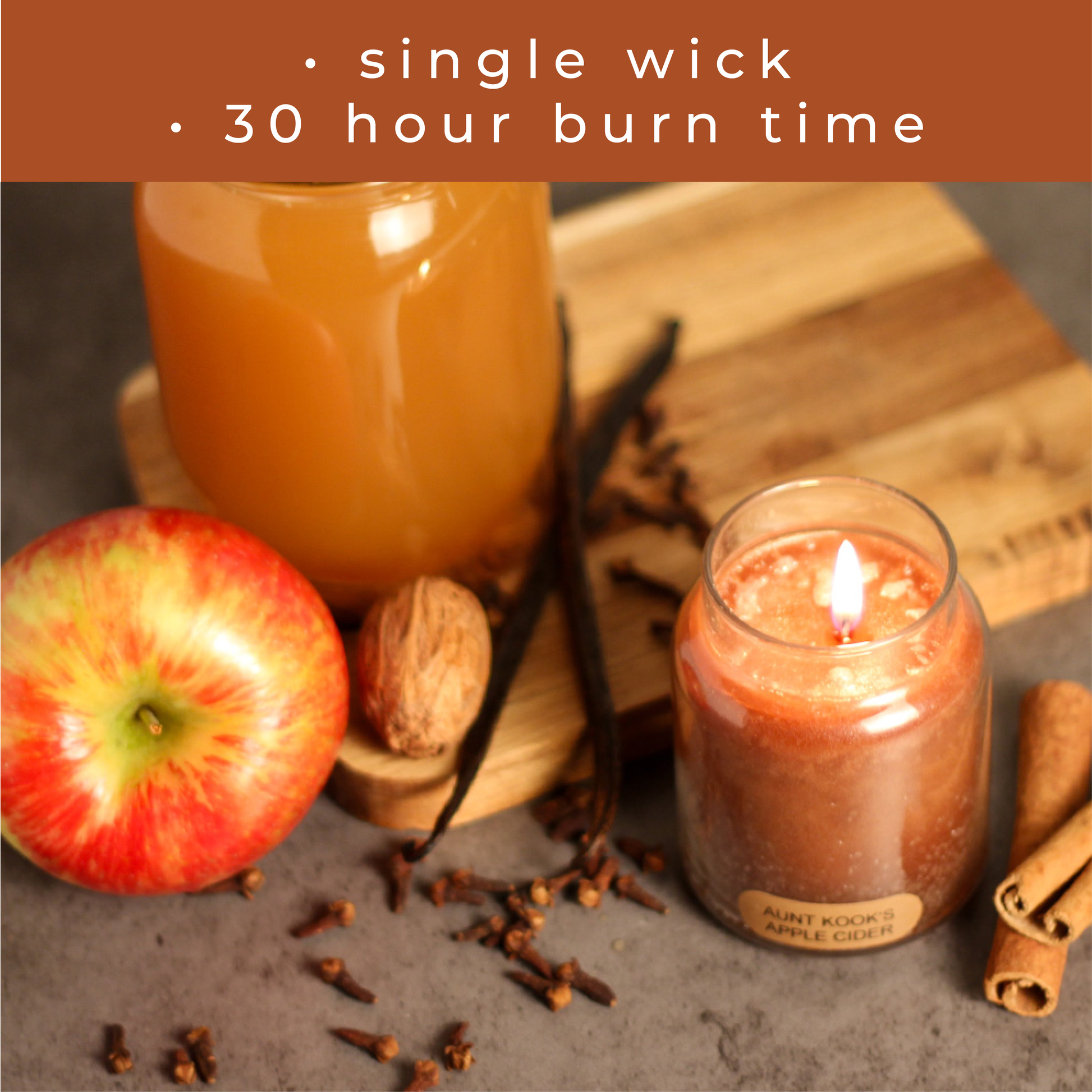 Aunt Kook's Apple Cider - 6 oz Baby Candle