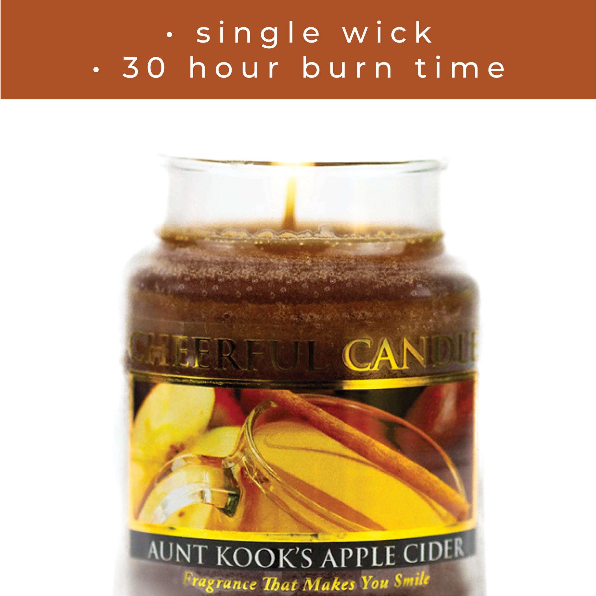 Aunt Kook's Apple Cider - 6 oz Cheerful Candle