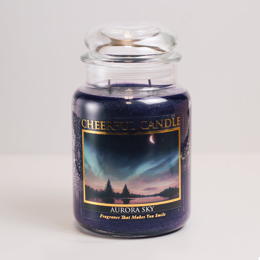 Aurora Sky Scented Candle -24 oz, Double Wick, Cheerful Candle