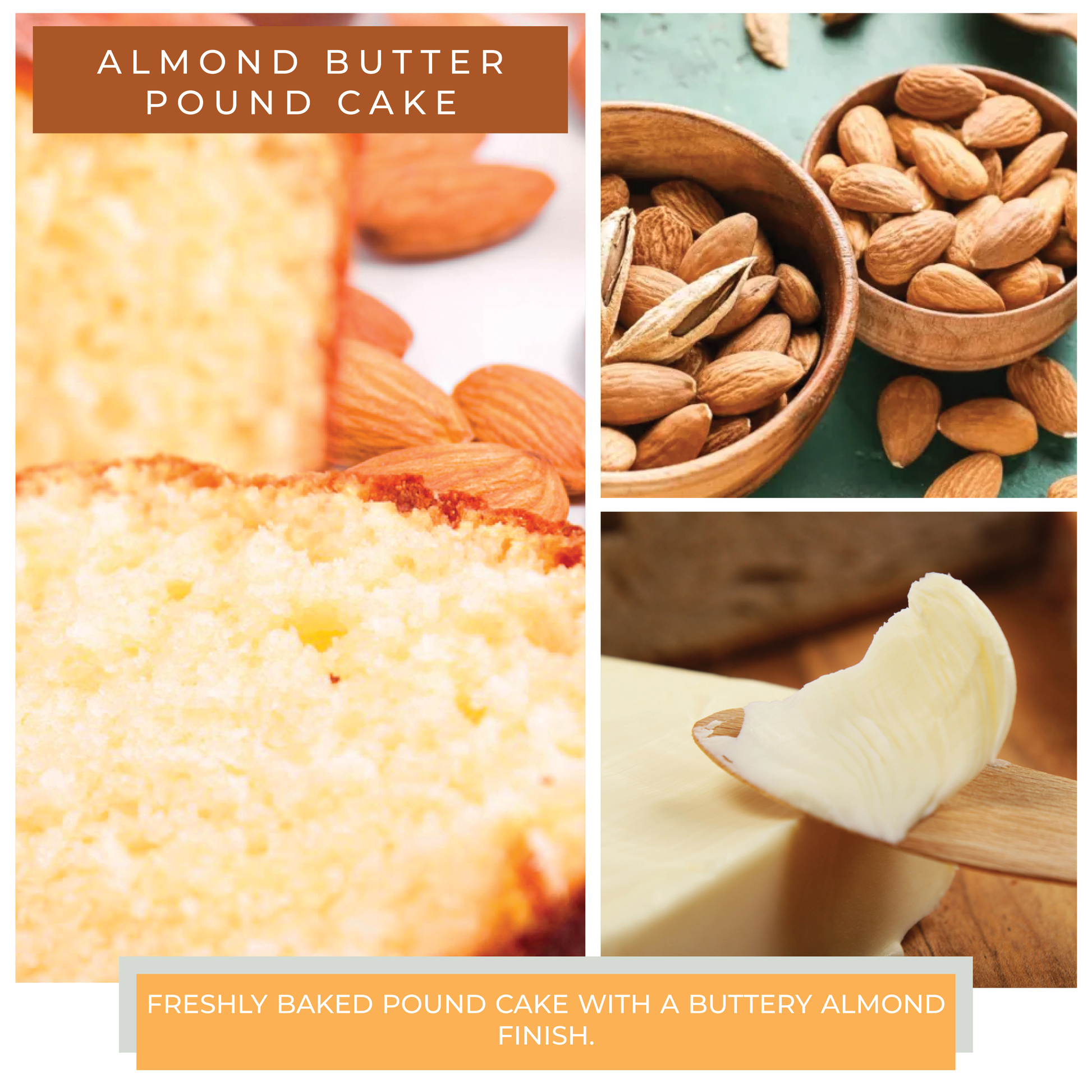 Almond Butter Pound Cake Scented Candle - 6 oz, Single Wick, Baby Jar