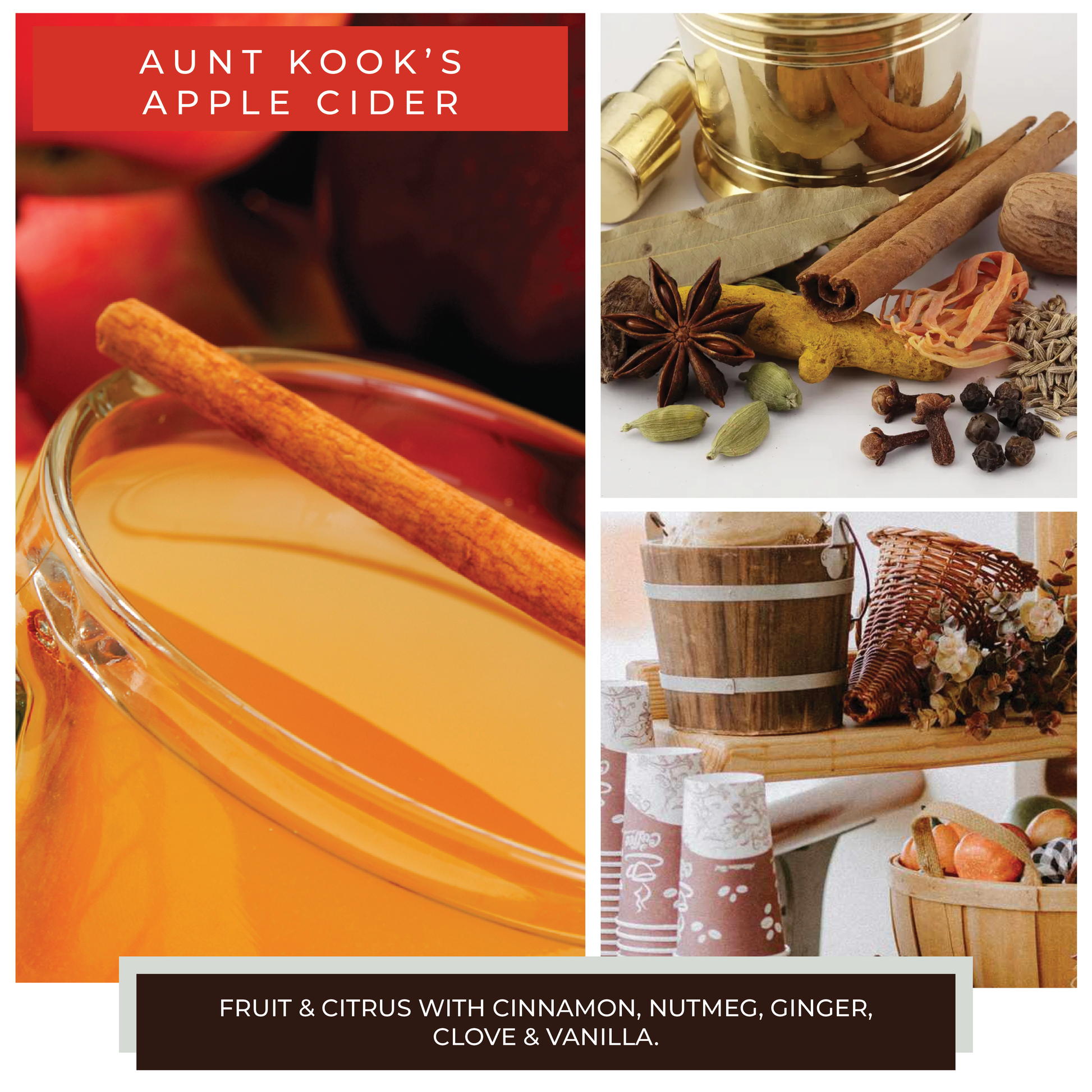 Aunt Kook's Apple Cider - 6 oz Baby Candle