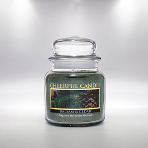 Balsam & Cedar Scented Candle -16 oz, Double Wick, Cheerful Candle