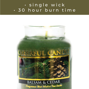 Balsam and Cedar - 6 oz Cheerful Candle
