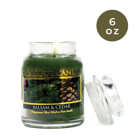 Balsam and Cedar - 6 oz Cheerful Candle