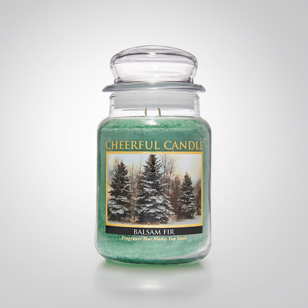 Balsam Fir Scented Candle -24 oz, Double Wick, Cheerful Candle