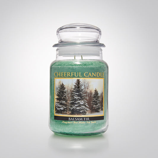 Balsam Fir Scented Candle -24 oz, Double Wick, Cheerful Candle