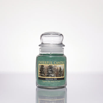Balsam Fir Scented Candle - 6 oz, Single Wick, Cheerful Candle