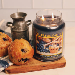 Blueberry Muffins Scented Candle -24 oz, Double Wick, Cheerful Candle