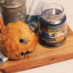 Blueberry Muffins Scented Candle - 6 oz, Single Wick, Cheerful Candle