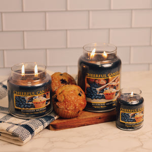 Blueberry Muffins Scented Candle - 6 oz, Single Wick, Cheerful Candle