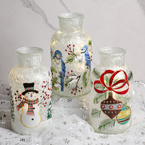 Ornament - Crackle Glass Bottle