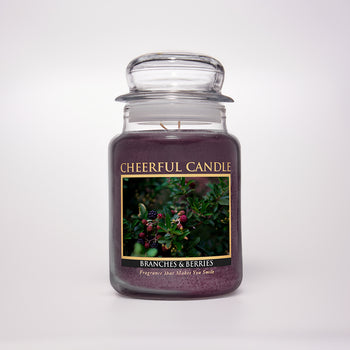 Branches & Berries Scented Candle -24 oz, Double Wick, Cheerful Candle